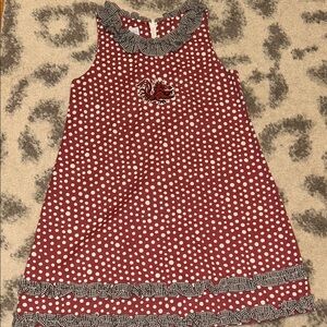 Garnet Polka Dot Ruffle Collar Sundress with Gamecock Patch
